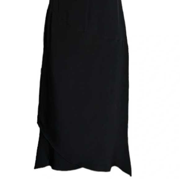 BLOOMINGDALE’S Silk Dress Black Classic Timeless Chic Midi Length, Size 2 - Picture 8 of 16